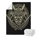 Samurai Warrior Mask Print Blanket