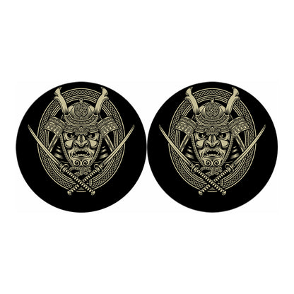Samurai Warrior Mask Print Car Coasters
