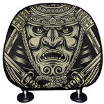 Samurai Warrior Mask Print Car Headrest Covers
