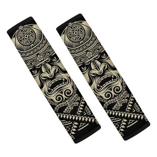 Samurai Warrior Mask Print Car Seat Belt Covers