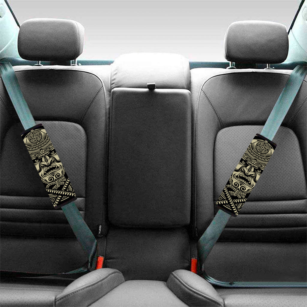 Samurai Warrior Mask Print Car Seat Belt Covers