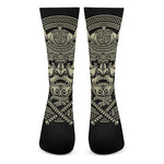 Samurai Warrior Mask Print Crew Socks