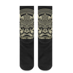 Samurai Warrior Mask Print Crew Socks