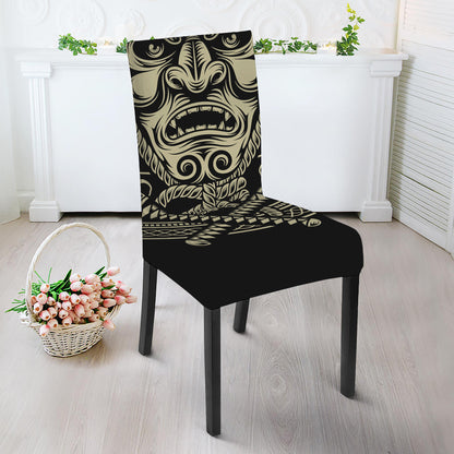 Samurai Warrior Mask Print Dining Chair Slipcover