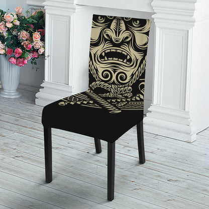 Samurai Warrior Mask Print Dining Chair Slipcover