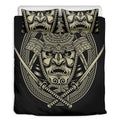 Samurai Warrior Mask Print Duvet Cover Bedding Set