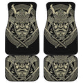 Samurai Warrior Mask Print Front and Back Car Floor Mats