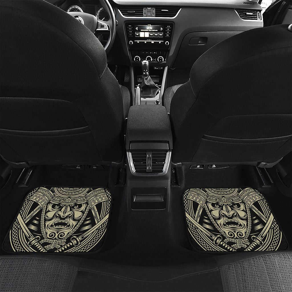 Samurai Warrior Mask Print Front and Back Car Floor Mats