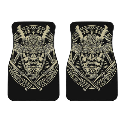 Samurai Warrior Mask Print Front Car Floor Mats