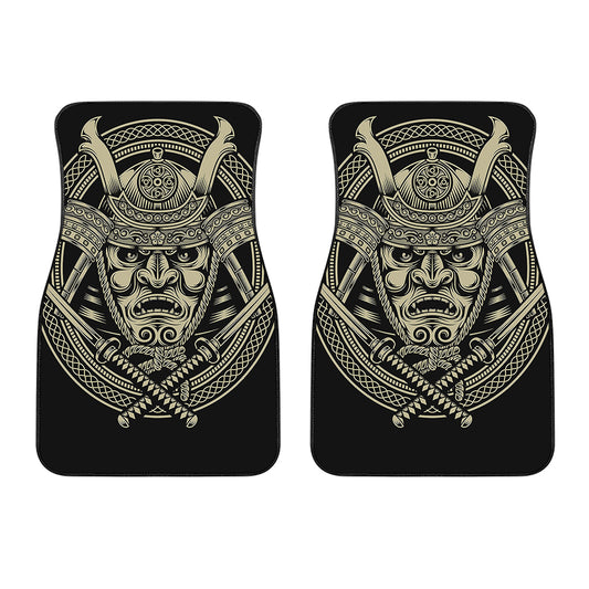 Samurai Warrior Mask Print Front Car Floor Mats