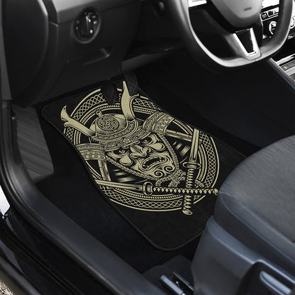 Samurai Warrior Mask Print Front Car Floor Mats