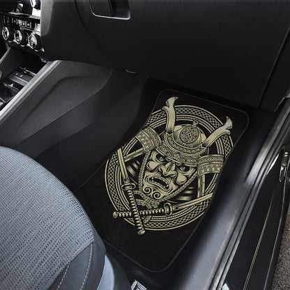 Samurai Warrior Mask Print Front Car Floor Mats