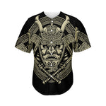 Samurai Warrior Mask Print Men's Baseball Jersey