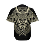 Samurai Warrior Mask Print Men's Baseball Jersey