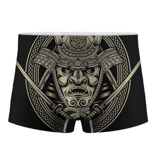 Samurai Warrior Mask Print Men's Boxer Briefs
