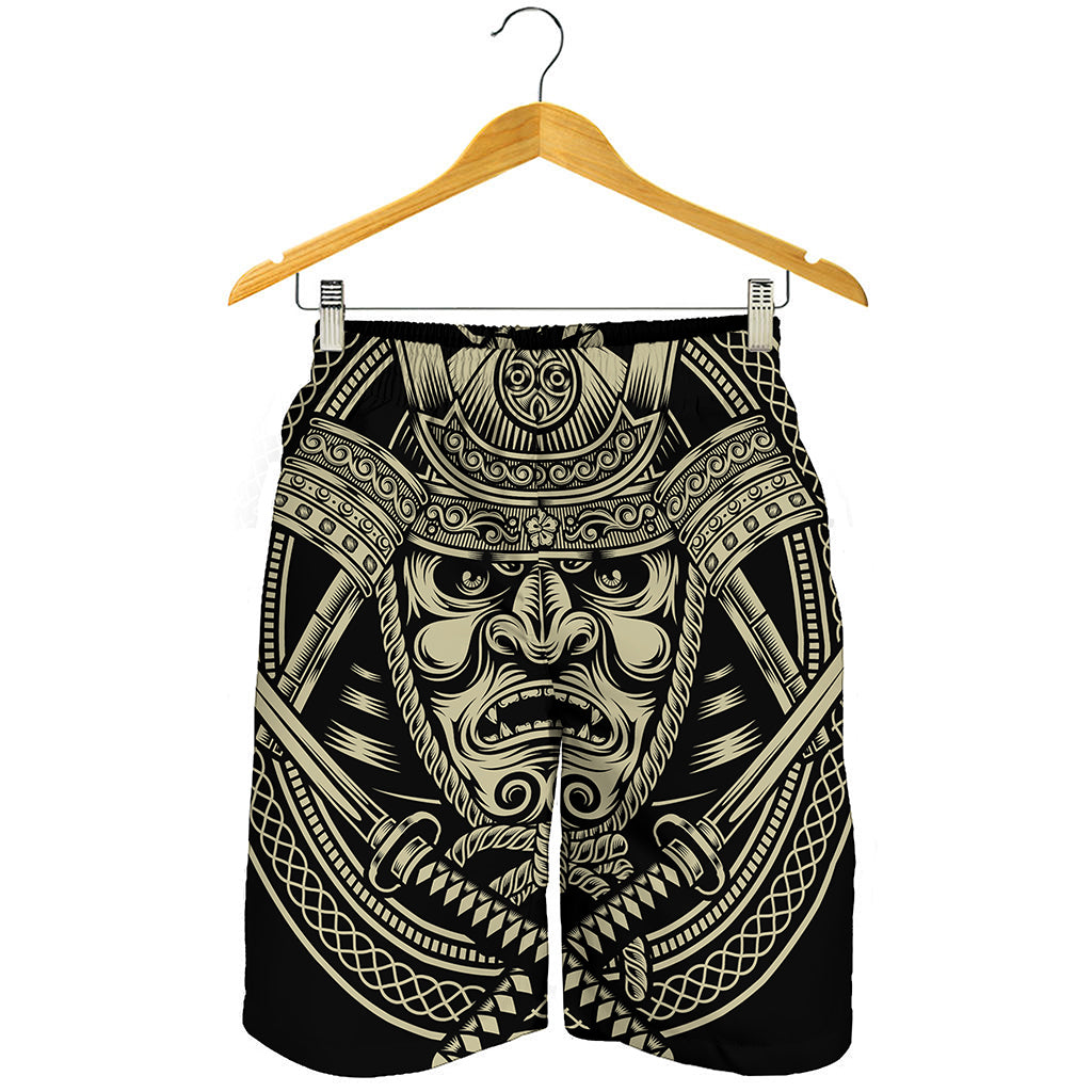 Samurai Warrior Mask Print Men's Shorts