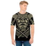 Samurai Warrior Mask Print Men's T-Shirt