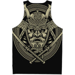 Samurai Warrior Mask Print Men's Tank Top