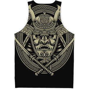 Samurai Warrior Mask Print Men's Tank Top