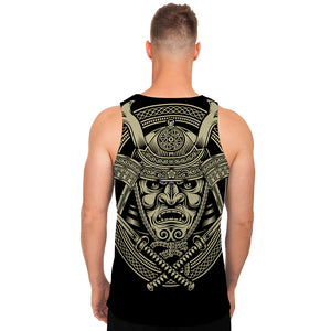 Samurai Warrior Mask Print Men's Tank Top