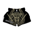 Samurai Warrior Mask Print Muay Thai Boxing Shorts