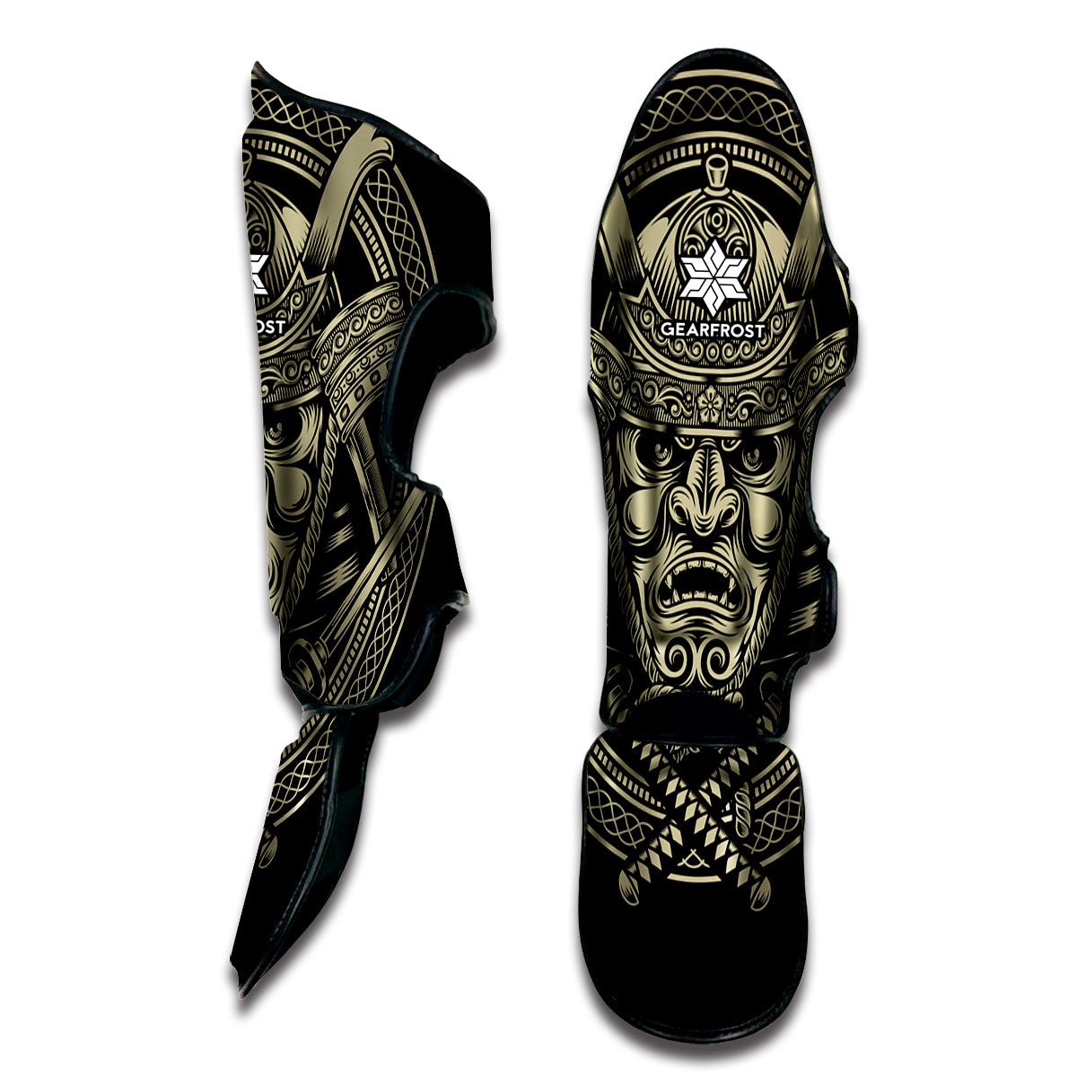 Samurai Warrior Mask Print Muay Thai Shin Guard