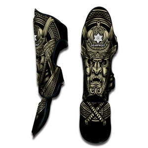 Samurai Warrior Mask Print Muay Thai Shin Guard