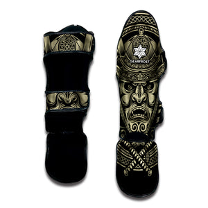 Samurai Warrior Mask Print Muay Thai Shin Guard