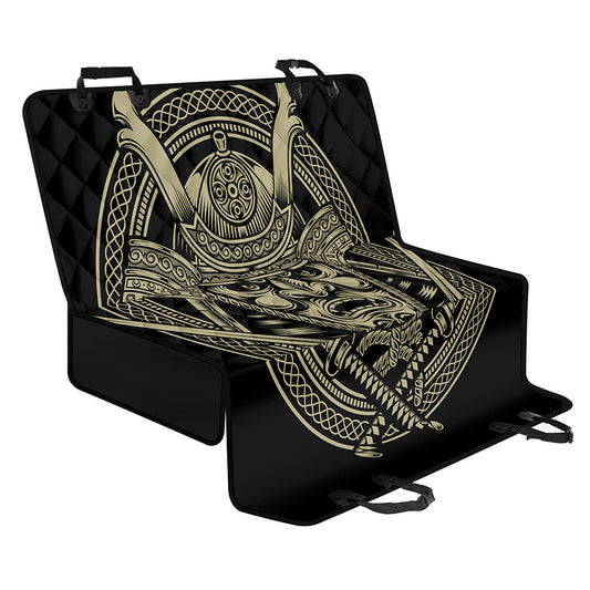 Samurai Warrior Mask Print Pet Car Back Seat Cover