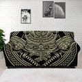 Samurai Warrior Mask Print Sofa Cover