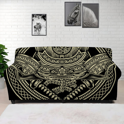 Samurai Warrior Mask Print Sofa Cover