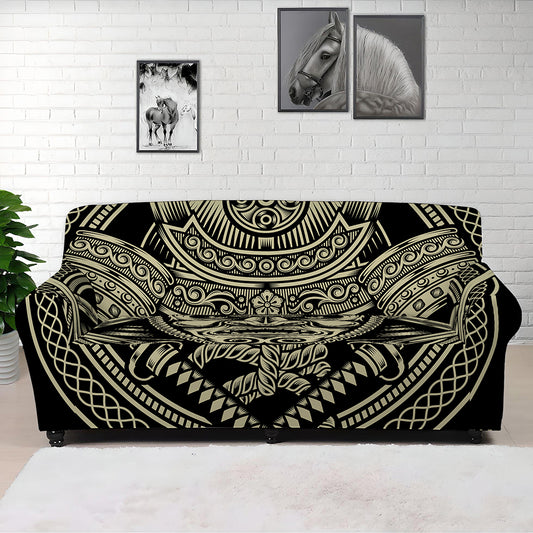 Samurai Warrior Mask Print Sofa Cover