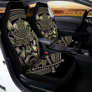 Samurai Warrior Mask Print Universal Fit Car Seat Covers