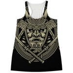Samurai Warrior Mask Print Women's Racerback Tank Top