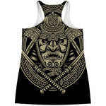 Samurai Warrior Mask Print Women's Racerback Tank Top