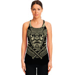 Samurai Warrior Mask Print Women's Racerback Tank Top