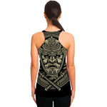 Samurai Warrior Mask Print Women's Racerback Tank Top