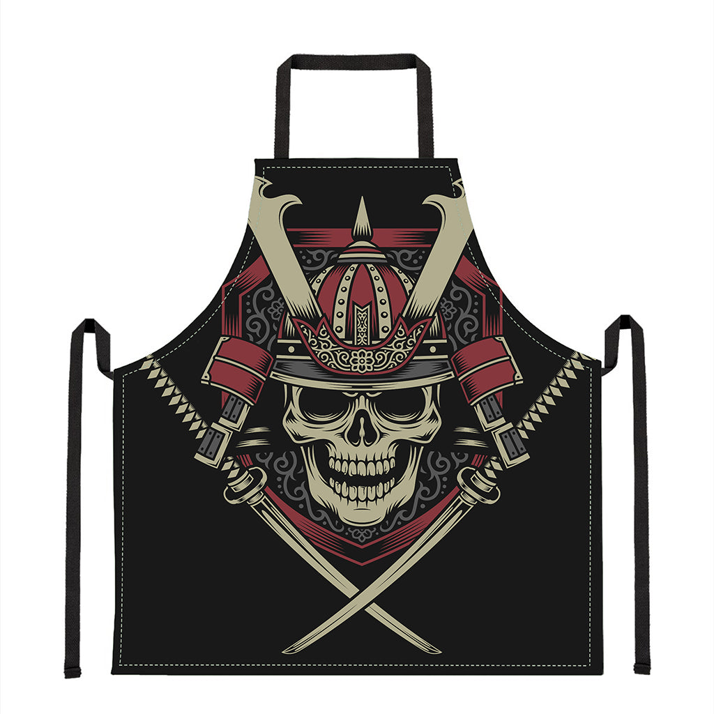 Samurai Warrior Skull Print Apron