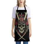 Samurai Warrior Skull Print Apron