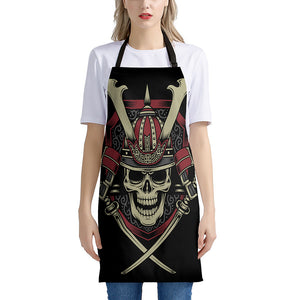 Samurai Warrior Skull Print Apron