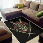 Samurai Warrior Skull Print Area Rug