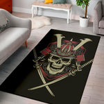 Samurai Warrior Skull Print Area Rug