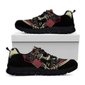 Samurai Warrior Skull Print Black Running Shoes