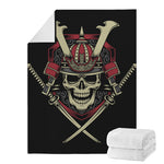 Samurai Warrior Skull Print Blanket
