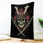 Samurai Warrior Skull Print Blanket