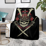 Samurai Warrior Skull Print Blanket