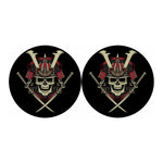 Samurai Warrior Skull Print Car Coasters