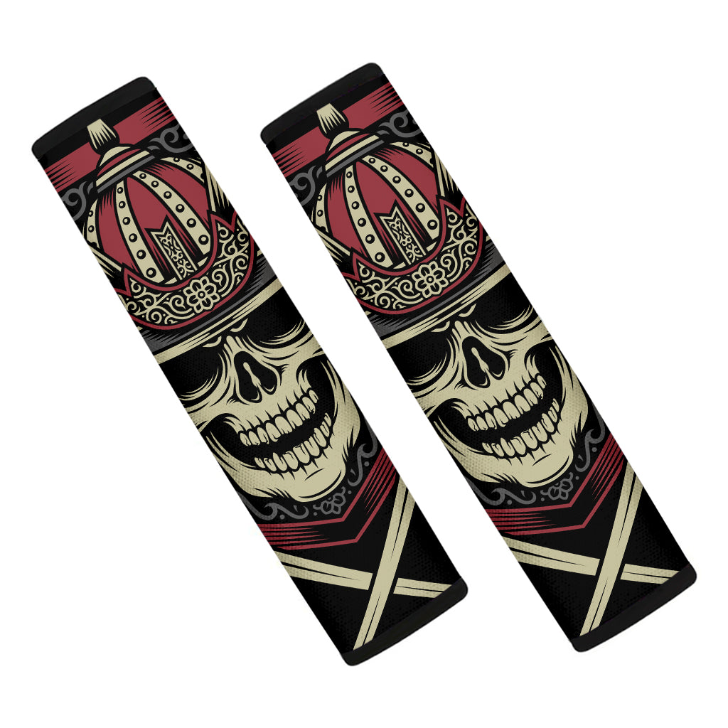 Samurai Warrior Skull Print Car Seat Belt Covers