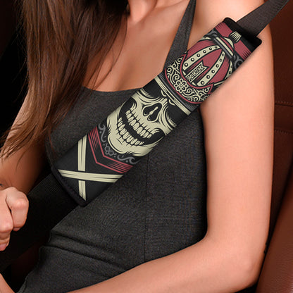 Samurai Warrior Skull Print Car Seat Belt Covers