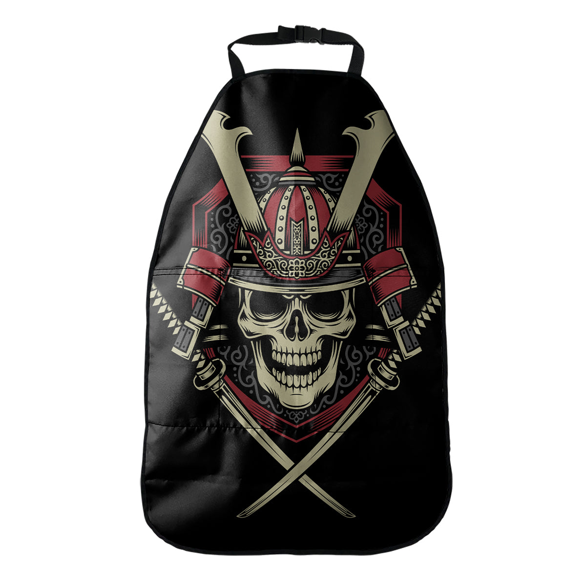 Samurai Warrior Skull Print Car Seat Organizers